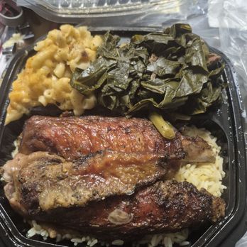 Georgia Peach - Turkey Wings with rice Collard greens Mac and cheese - Soul Food Near Me - Baltimore, Maryland