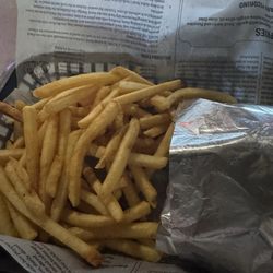 Dan's Road House - Smash burger and fries.