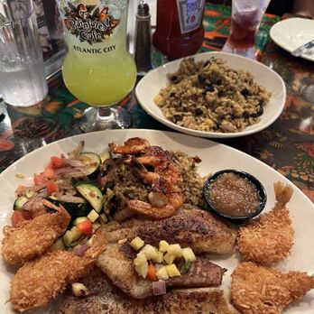 Rainforest Cafe - Taste Of The Islands with side of caribbean rice - American Near Me - Atlantic City, New Jersey