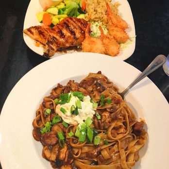 Gurley St Grill - Seafood special with coconut shrimp plus beef stroganoff. Both 10/10. - American Near Me - Prescott, Arizona