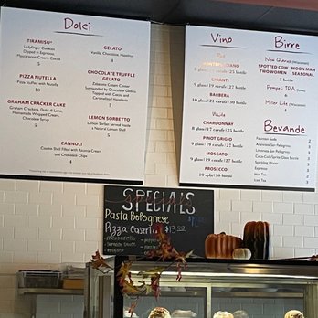 Novanta - Menu for treats and drinks - Pizza Near Me - Madison, Wisconsin