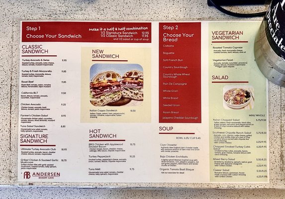 Menu photo 2 Andersen Bakery San Francisco, CA