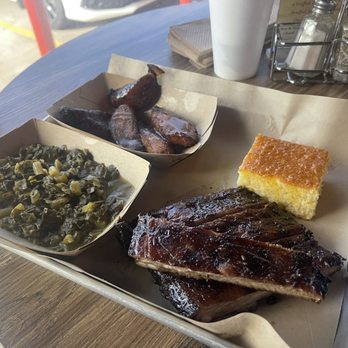 Cornish Jerkhouse - 11/29/23 rib dinner plate with cornbread, collard greens, and plantains. - Turkish Near Me - Oklahoma City, Oklahoma Cornish Jerkhouse - 11/29/23 rib dinner plate with cornbread, collard greens, and plantains. - Turkish Near Me - Oklahoma City, Oklahoma