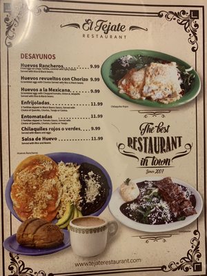 Menu photo 2 El Tejate Carlsbad, CA