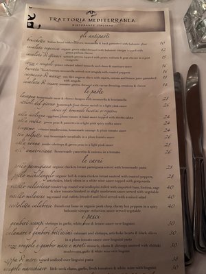 Menu photo 1 Trattoria Mediterranea Bedminster, NJ Menu photo 1 Trattoria Mediterranea Bedminster, NJ