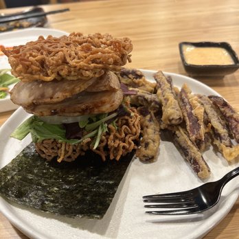 Kyuramen - Cherry Hill - K2. Pork Belly Rice Burger - Ramen Near Me - Cherry Hill, New Jersey Kyuramen - Cherry Hill - K2. Pork Belly Rice Burger - Ramen Near Me - Cherry Hill, New Jersey