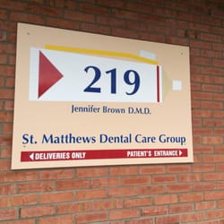 St. Matthews Dental Care - Contact info and practitioner name.