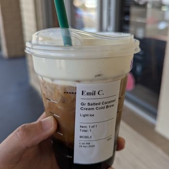 Starbucks - Grande salted caramel cream cold brew - Coffee & Tea Near Me - Ventura, California Starbucks - Grande salted caramel cream cold brew - Coffee & Tea Near Me - Ventura, California
