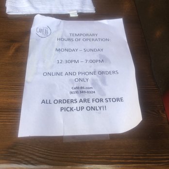 Cafe 86 - online and phone orders only - Desserts Near Me - Chula Vista, California