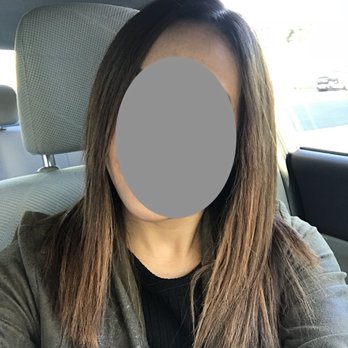 Bebe Salon - My hair after a straight perm which only lasted TWO DAYS. Would not recommend getting the straight perm here. - Hair Stylists Near Me - Garden Grove, California