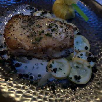 Blü Prime Steakhouse - Sea bass on top of zucchini - Steakhouses Near Me - San Antonio, Texas