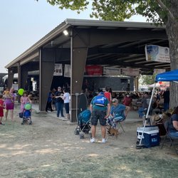 Churchill County Park & Fairground RV Park - A covered staged and meeting area.