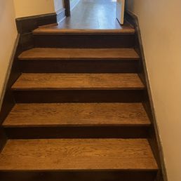 a staircase leading to a hallway