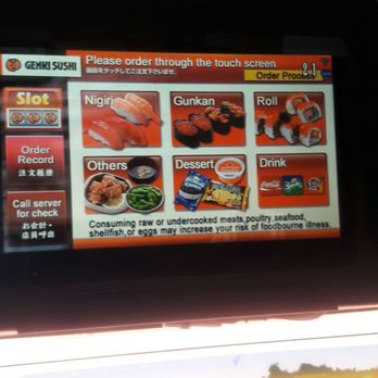 Genki Sushi - Genki Sushi's electronic menu...the start of the future - Sushi Bars Near Me - Honolulu, Hawaii Genki Sushi - Genki Sushi's electronic menu...the start of the future - Sushi Bars Near Me - Honolulu, Hawaii