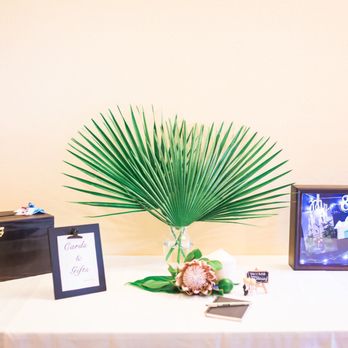 Angella Floral Design - Tropical leaves for sign in table - Floral Designers Near Me - Sausalito, California