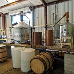 Alligator Bay Distillers - Double distillation system at Alligator Bay Distillers. Traditional copper pot stills.