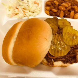 Slap BBQ - Pulled Pork Sandwich, SLAP Beans, and Slaw