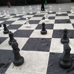 You can play chess on the street with these giant chess pieces (on rue Sainte Catherine, close to St. Laurent). You can play chess on the street with these giant chess pieces (on rue Sainte Catherine, close to St. Laurent).