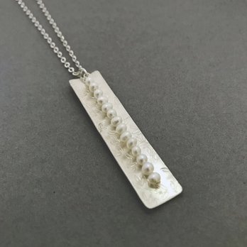 Shady Lane - Etched silver and freshwater pearl necklace by Judy Eichler - Jewelry Near Me - Menlo Park, California Shady Lane - Etched silver and freshwater pearl necklace by Judy Eichler - Jewelry Near Me - Menlo Park, California