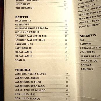 Casa La Luna - Drinks menu - Italian Near Me - Cleveland, Ohio