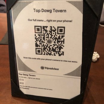 Top Dawg Tavern - a qr code on a phone - American Near Me - Bethlehem, Georgia