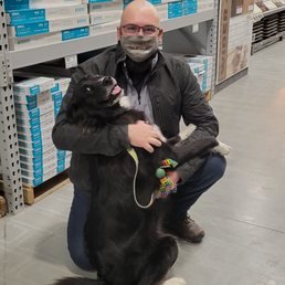 Daniel and Barley at Lowe's.