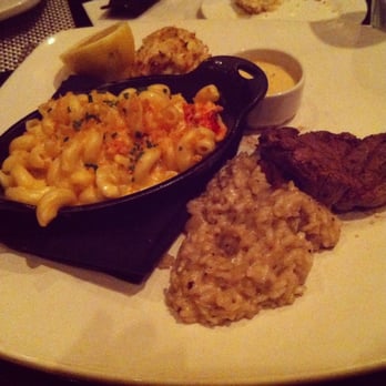 Bristol Seafood Grill - crab cake, lobster mac & cheese, mushroom risotto, and a 4oz filet mignon :) - Seafood Near Me - O'Fallon, Missouri Bristol Seafood Grill - crab cake, lobster mac & cheese, mushroom risotto, and a 4oz filet mignon :) - Seafood Near Me - O'Fallon, Missouri