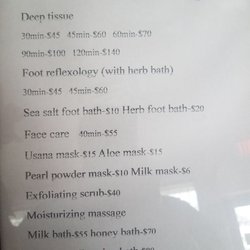 Great Hands Massage - Service MENU