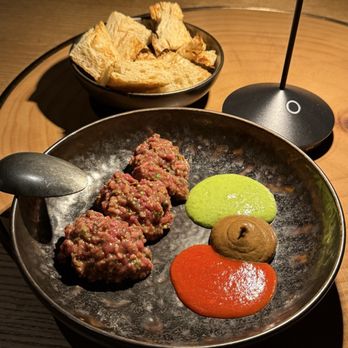 La Loba - Tableside Butcher's Beef Tartare (it was alright, had better) - Spanish Near Me - Seattle, Washington La Loba - Tableside Butcher's Beef Tartare (it was alright, had better) - Spanish Near Me - Seattle, Washington