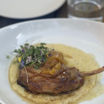 Pico - Porch chops over polenta with apricots - Wine Bars Near Me - Los Alamos, California Pico - Porch chops over polenta with apricots - Wine Bars Near Me - Los Alamos, California