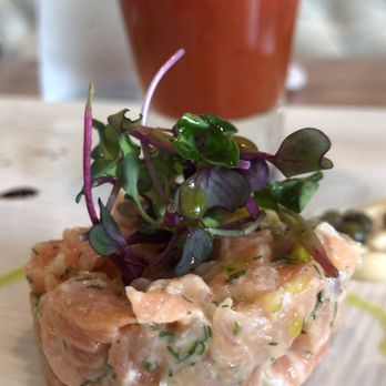Aprile Restaurant - Salmon tartare and tomato soup - Italian Near Me - Doral, Florida Aprile Restaurant - Salmon tartare and tomato soup - Italian Near Me - Doral, Florida