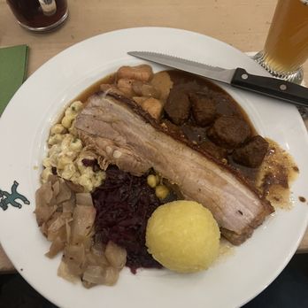 Griesbräu - I asked for one of everything at the buffet. Came to be about $20 for this plate. - Brewpubs Near Me - Murnau, BY Griesbräu - I asked for one of everything at the buffet. Came to be about $20 for this plate. - Brewpubs Near Me - Murnau, BY