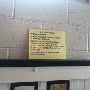 M'Dears Bakery & Bistro - Sign for payment protocol - Soul Food Near Me - Los Angeles, California
