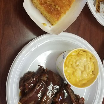 My Mama's Kitchen - Brisket dinner with Mac & cheese and cornbread - Barbeque Near Me - Norfolk, Virginia