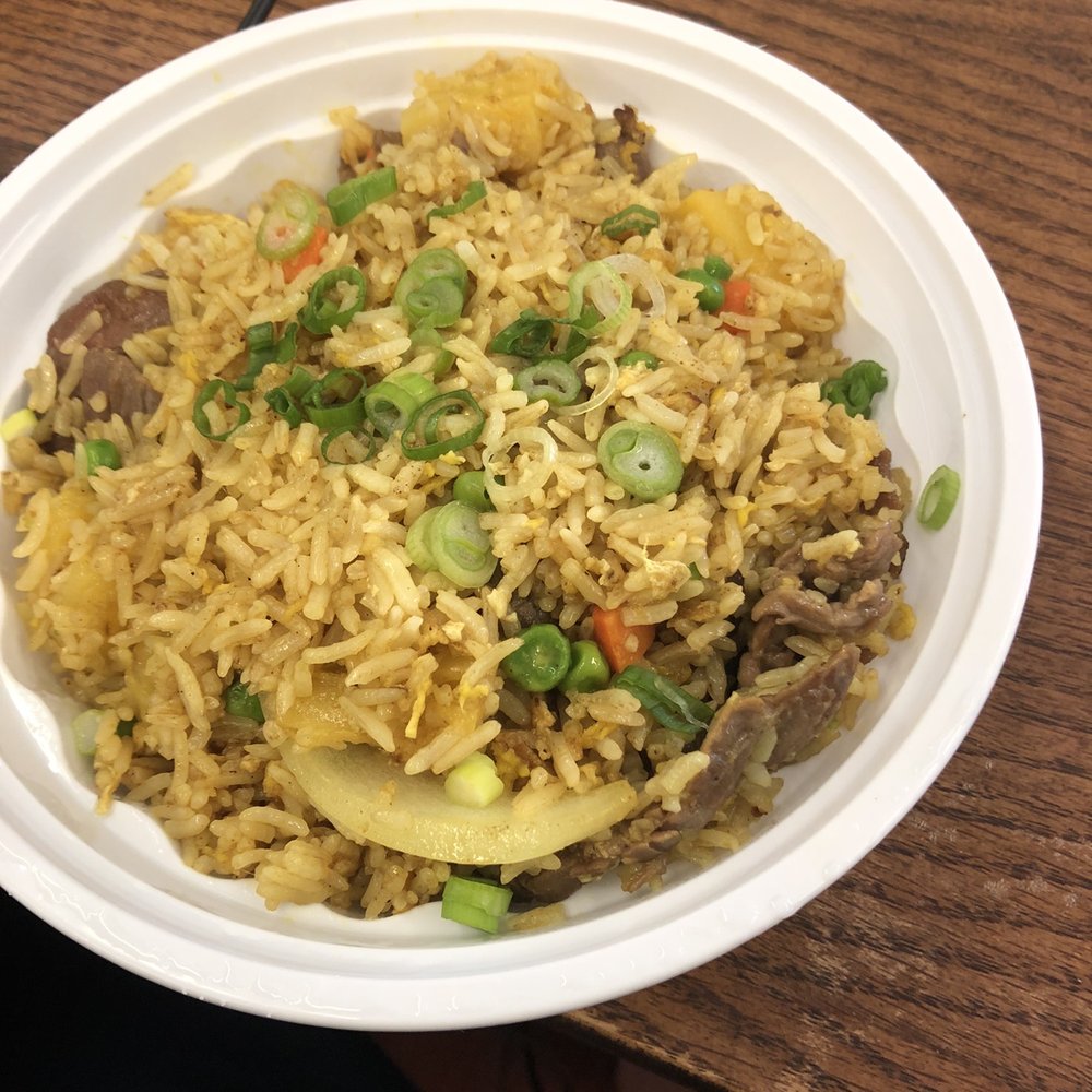 Pineapple fried rice with beef. Pineapple fried rice with beef.