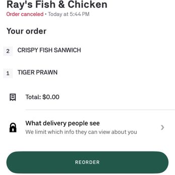 Ray's Chicken and Fish - Store canceled order on Postmates after 10 minutes. Must not want business. Will not order from here again. - Fish & Chips Near Me - Sacramento, California Ray's Chicken and Fish - Store canceled order on Postmates after 10 minutes. Must not want business. Will not order from here again. - Fish & Chips Near Me - Sacramento, California