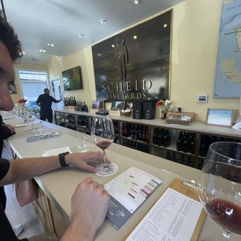 Scheid Vineyards Tasting Room - Wine tasting at bar - Wine Tasting Room Near Me - Carmel, California Scheid Vineyards Tasting Room - Wine tasting at bar - Wine Tasting Room Near Me - Carmel, California