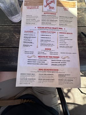 Menu photo 1 Swing Inn Cafe & BBQ Temecula, CA Menu photo 1 Swing Inn Cafe & BBQ Temecula, CA