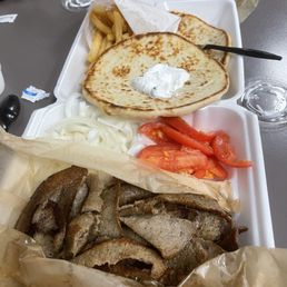 Gyro platter.   Enough for a few meals.