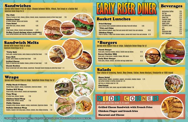 Menu photo 4 Early Riser Diner Myrtle Beach, SC