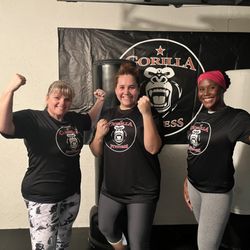 Lady's showing off their Gorilla Fitness apparel