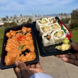 Basa Seafood Express - Spicy Salmon Poke and shrimp tempura roll