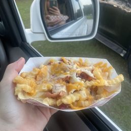 Loaded cheese bacon fries. We got it to go so it sat for a little bit.