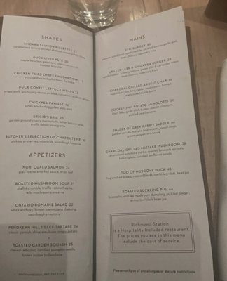 Menu photo 1 Richmond Station Toronto, ON