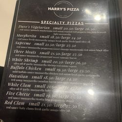 Harry's Pizza - Menu