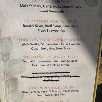 Spoon & Spindle - Drink menu - Breakfast & Brunch Near Me - Orange, Virginia