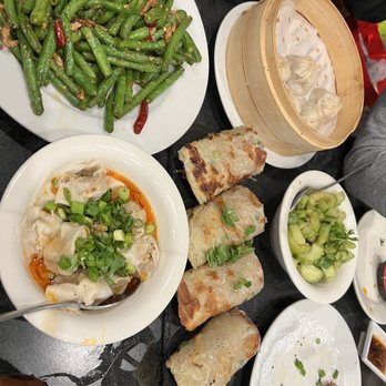 Dumpling Yo! - Green beans, Pork & Shrimp Xiao Long Bao, Beef rolls, cucumber salad, chili oil wonton, pan fried pork dumpling, Shanghai fried noodles - Dim Sum Near Me - Sacramento, California Dumpling Yo! - Green beans, Pork & Shrimp Xiao Long Bao, Beef rolls, cucumber salad, chili oil wonton, pan fried pork dumpling, Shanghai fried noodles - Dim Sum Near Me - Sacramento, California