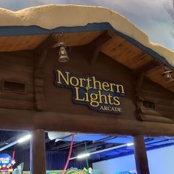 The entrance to Northern Lights Arcade, Great Wolf Lodge, in Manteca, California.