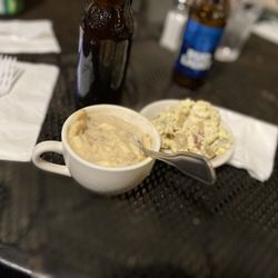 Jack's Pub - Mushroom rice soup w potato salad