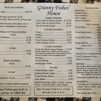 Granny Fishes' House - Seafood Near Me - Wartrace, Tennessee